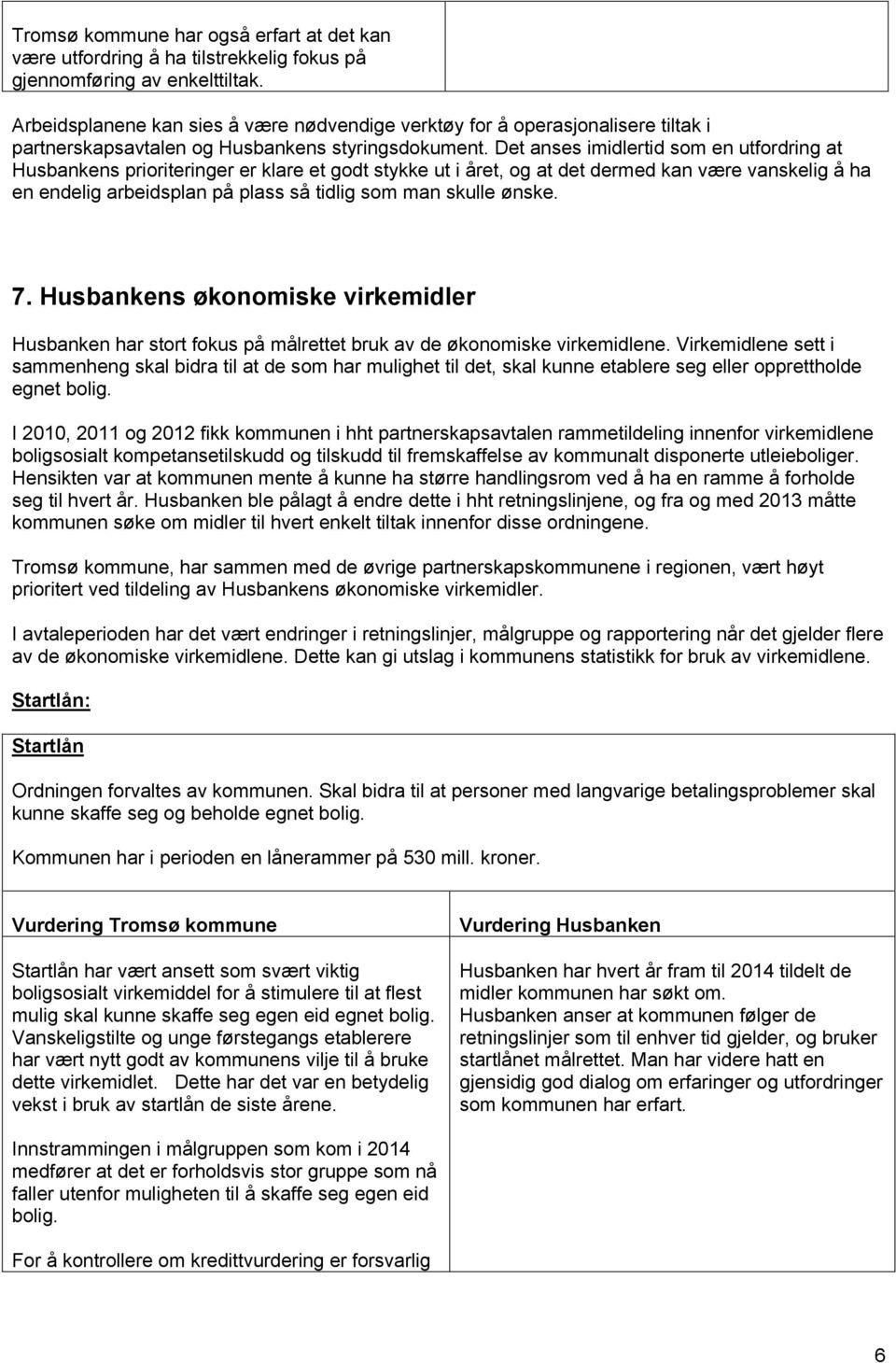 Det anses imidlertid som en utfordring at Husbankens prioriteringer er klare et godt stykke ut i året, og at det dermed kan være vanskelig å ha en endelig arbeidsplan på plass så tidlig som man