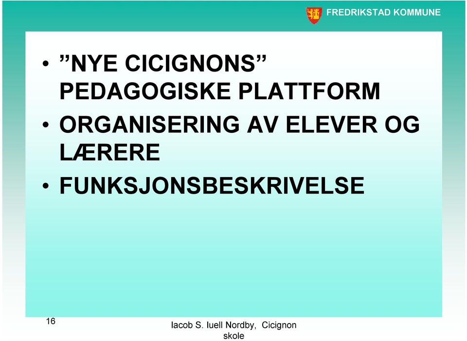 ORGANISERING AV ELEVER