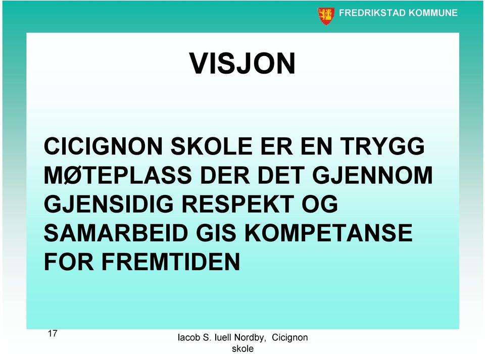 GJENNOM GJENSIDIG RESPEKT OG