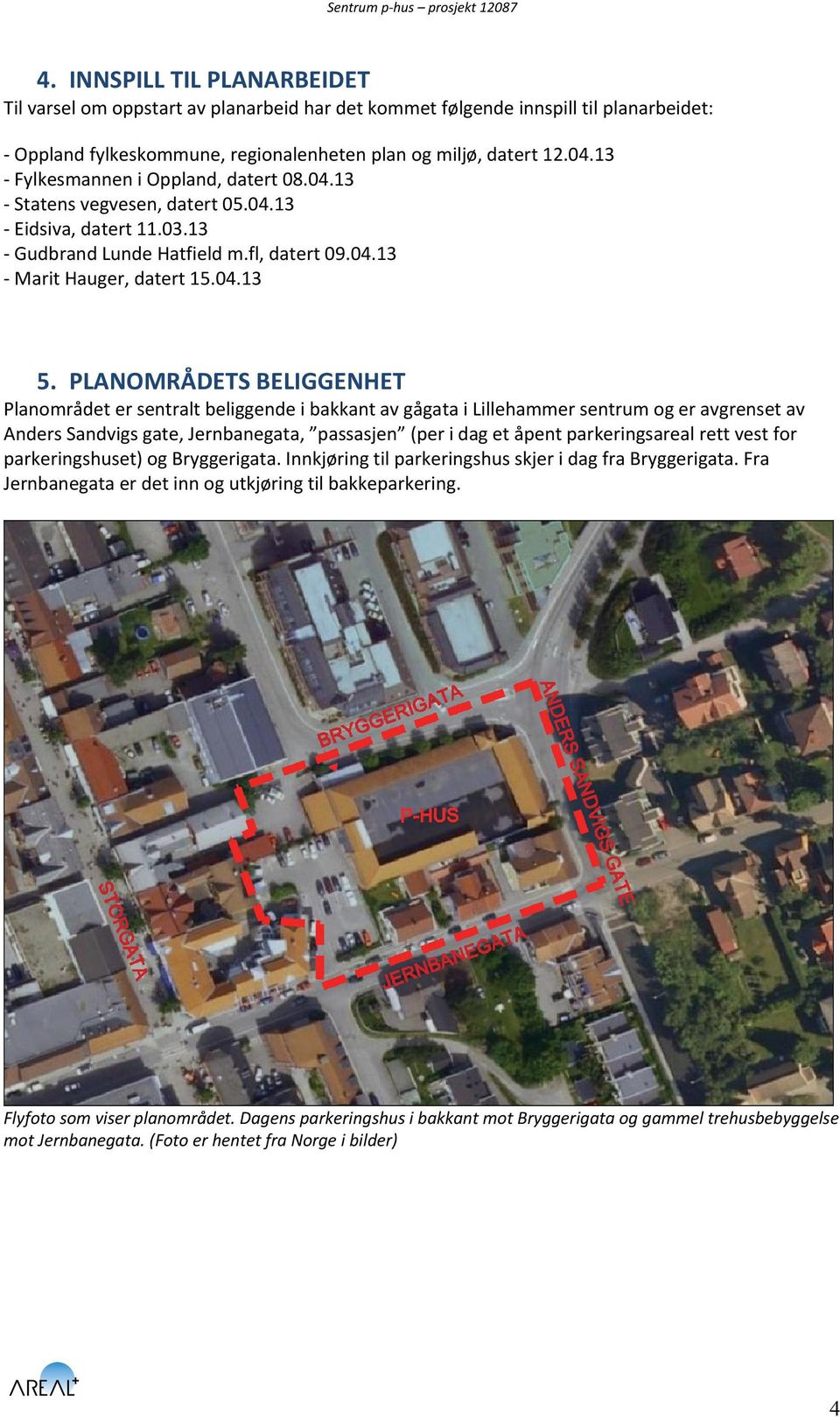 PLANOMRÅDETSBELIGGENHET PlanområdetersentraltbeliggendeibakkantavgågataiLillehammersentrumogeravgrensetav AndersSandvigsgate,Jernbanegata, passasjen (peridagetåpentparkeringsarealrettvestfor