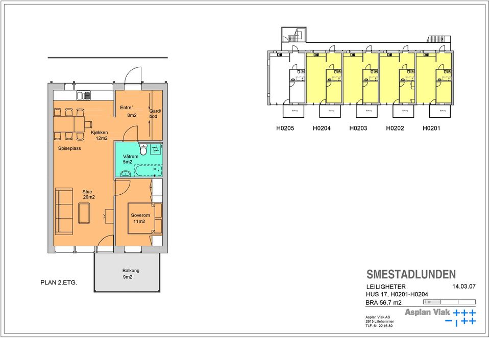 Våtrom Våtrom 5m2 Stue 20m2 PLAN 2.