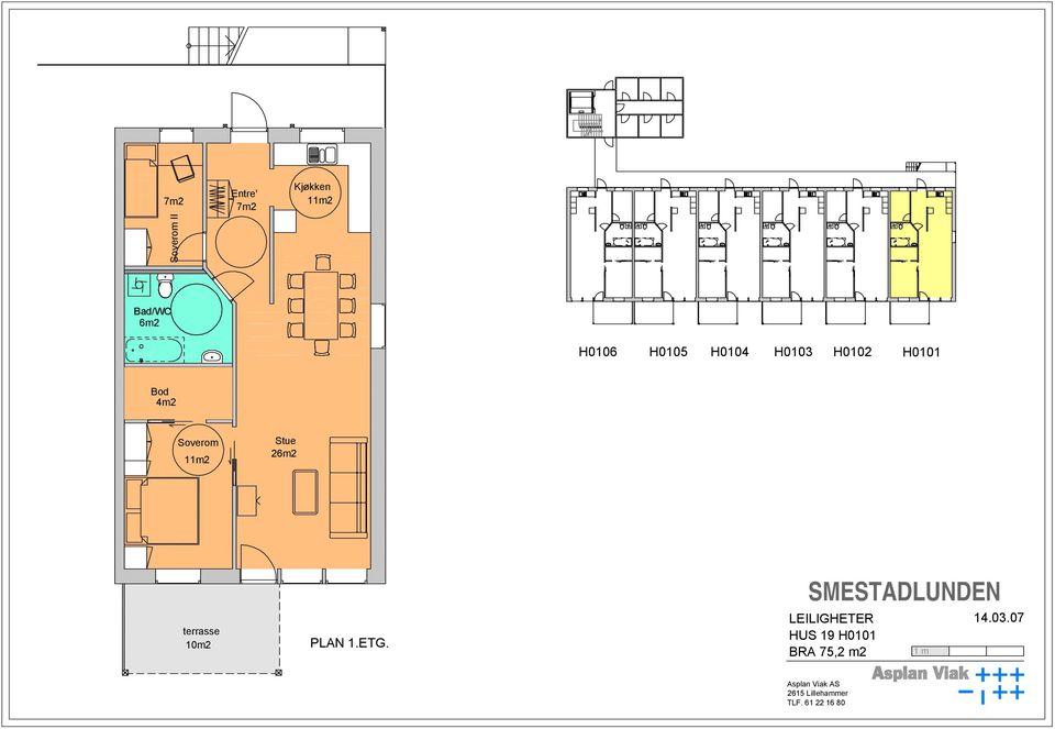 H0101 Stue 26m2 terrasse PLAN