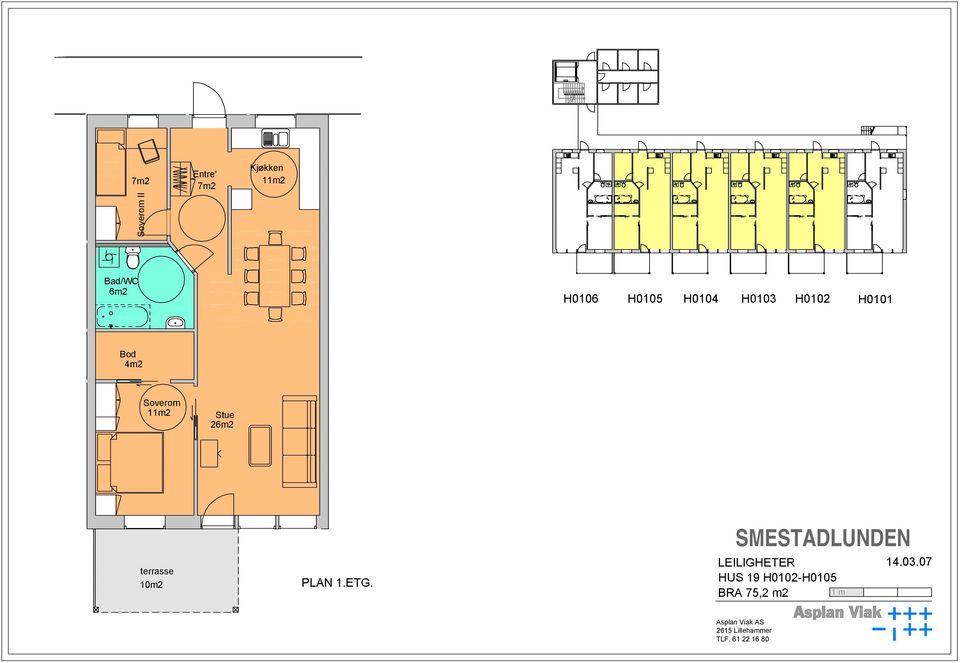 H0101 Stue 26m2 terrasse PLAN 1.