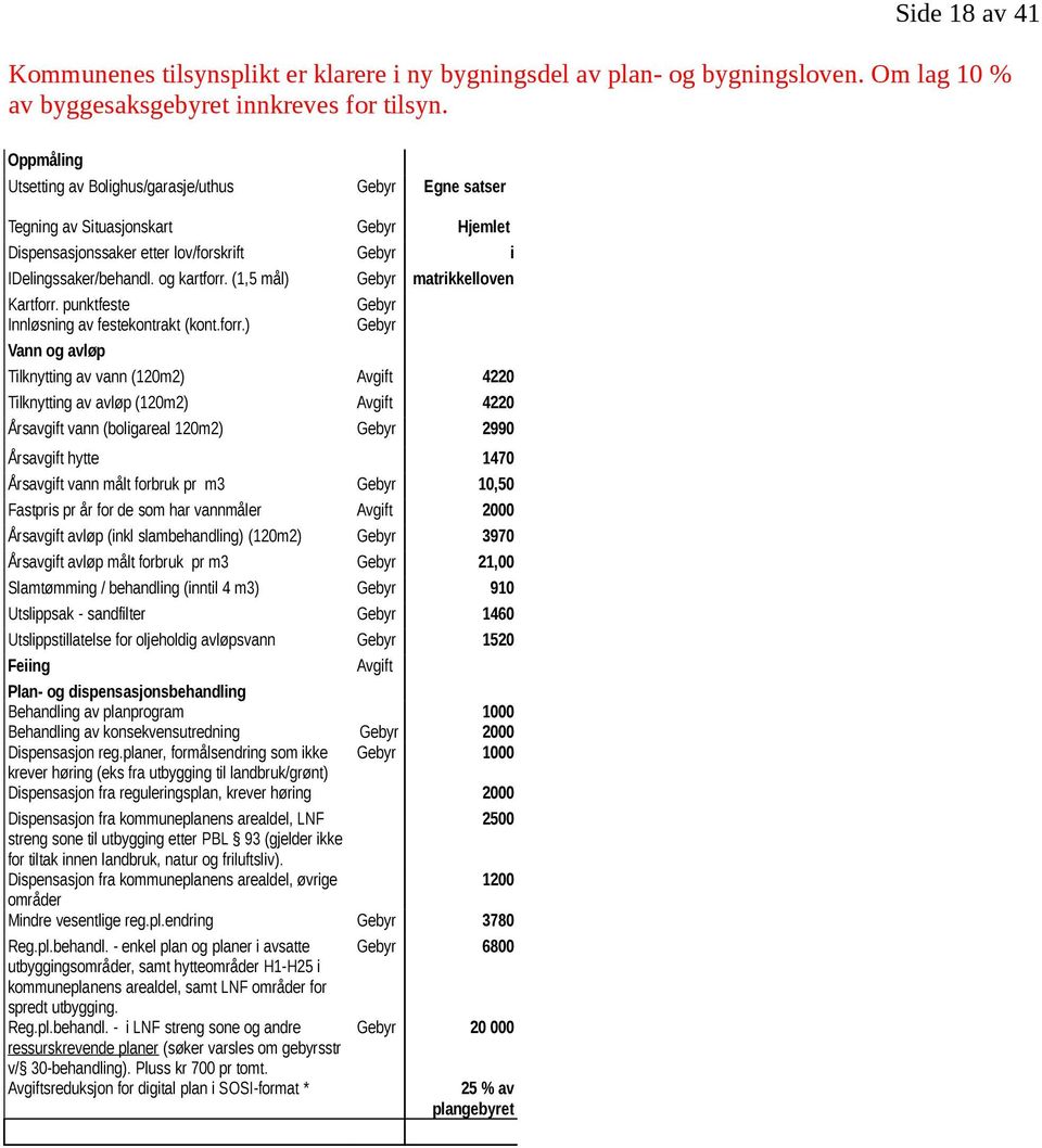 (1,5 mål) Gebyr matrikkelloven Kartforr.