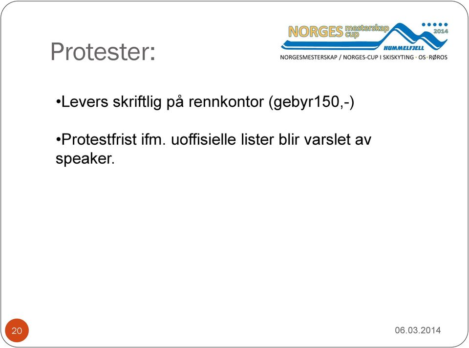 Protestfrist ifm.