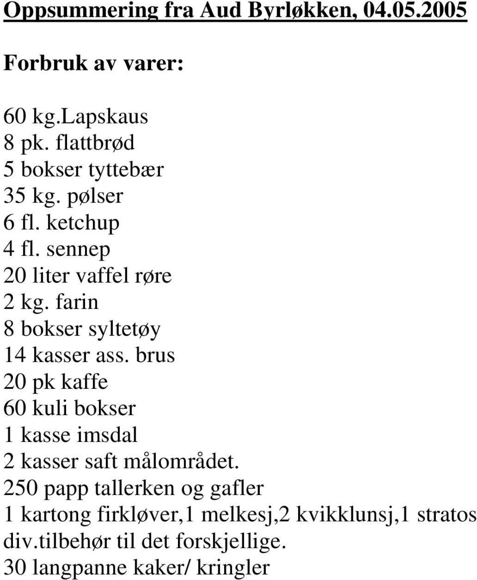 farin 8 bokser syltetøy 14 kasser ass.