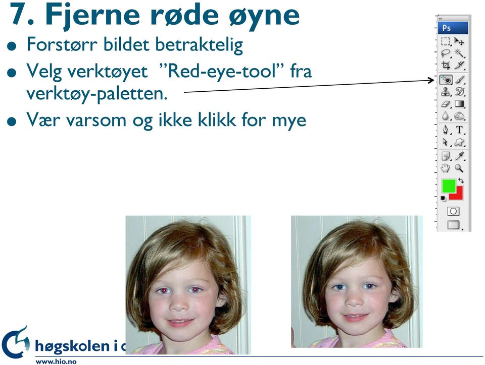 verktøyet Red-eye-tool fra