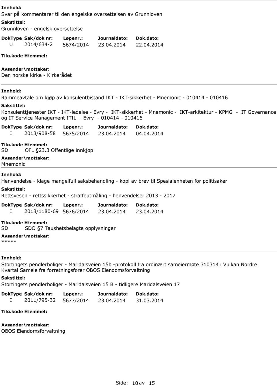 2013/908-58 5675/2014 OFL 23.3 Offentlige innkjøp Mnemonic 04.