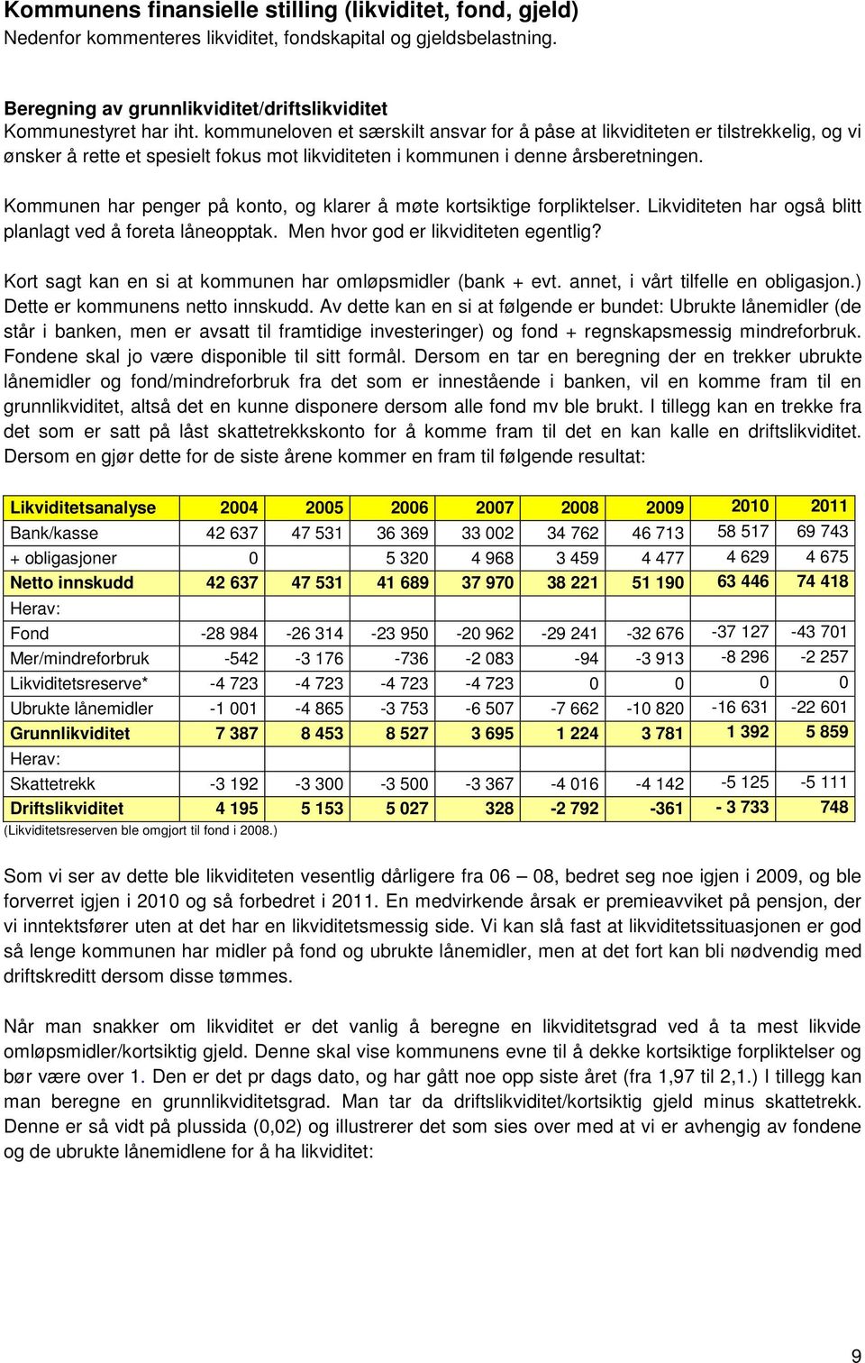 Kommunen har penger på konto, og klarer å møte kortsiktige forpliktelser. Likviditeten har også blitt planlagt ved å foreta låneopptak. Men hvor god er likviditeten egentlig?