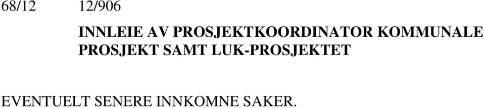 KOMMUNALE PROSJEKT SAMT