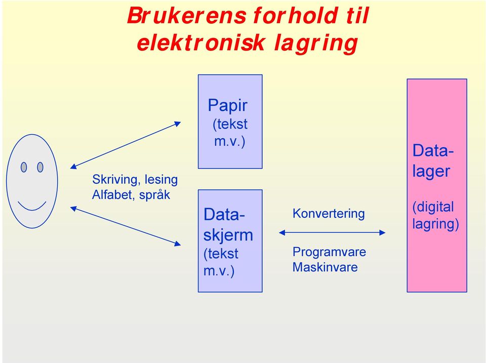 m.v.) Datalager Dataskjerm (tekst m.v.)