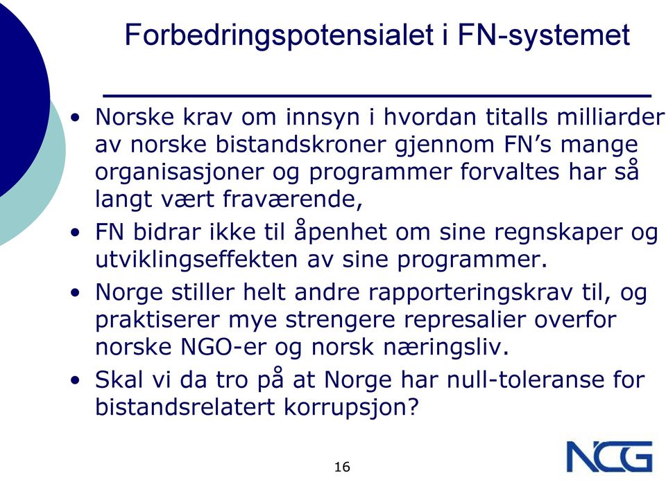 utviklingseffekten av sine programmer.