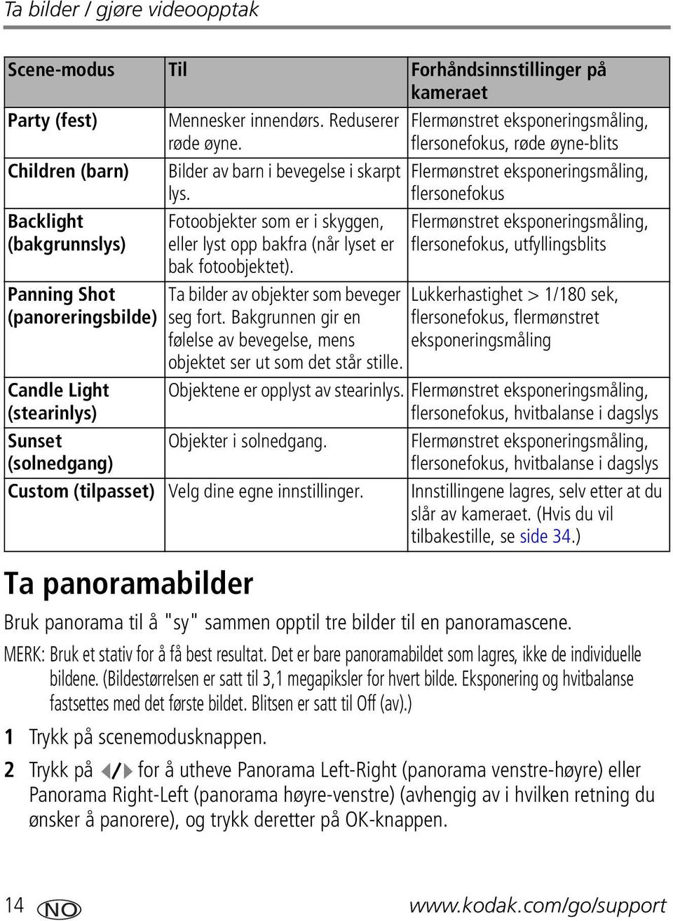 Det er bare panoramabildet som lagres, ikke de individuelle bildene. (Bildestørrelsen er satt til 3,1 megapiksler for hvert bilde. Eksponering og hvitbalanse fastsettes med det første bildet.