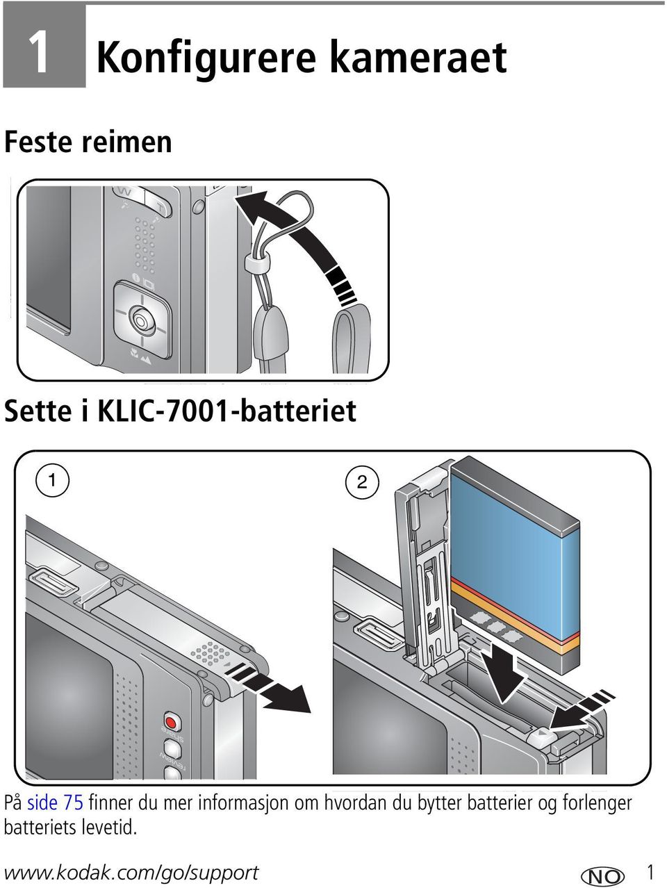 informasjon om hvordan du bytter batterier og