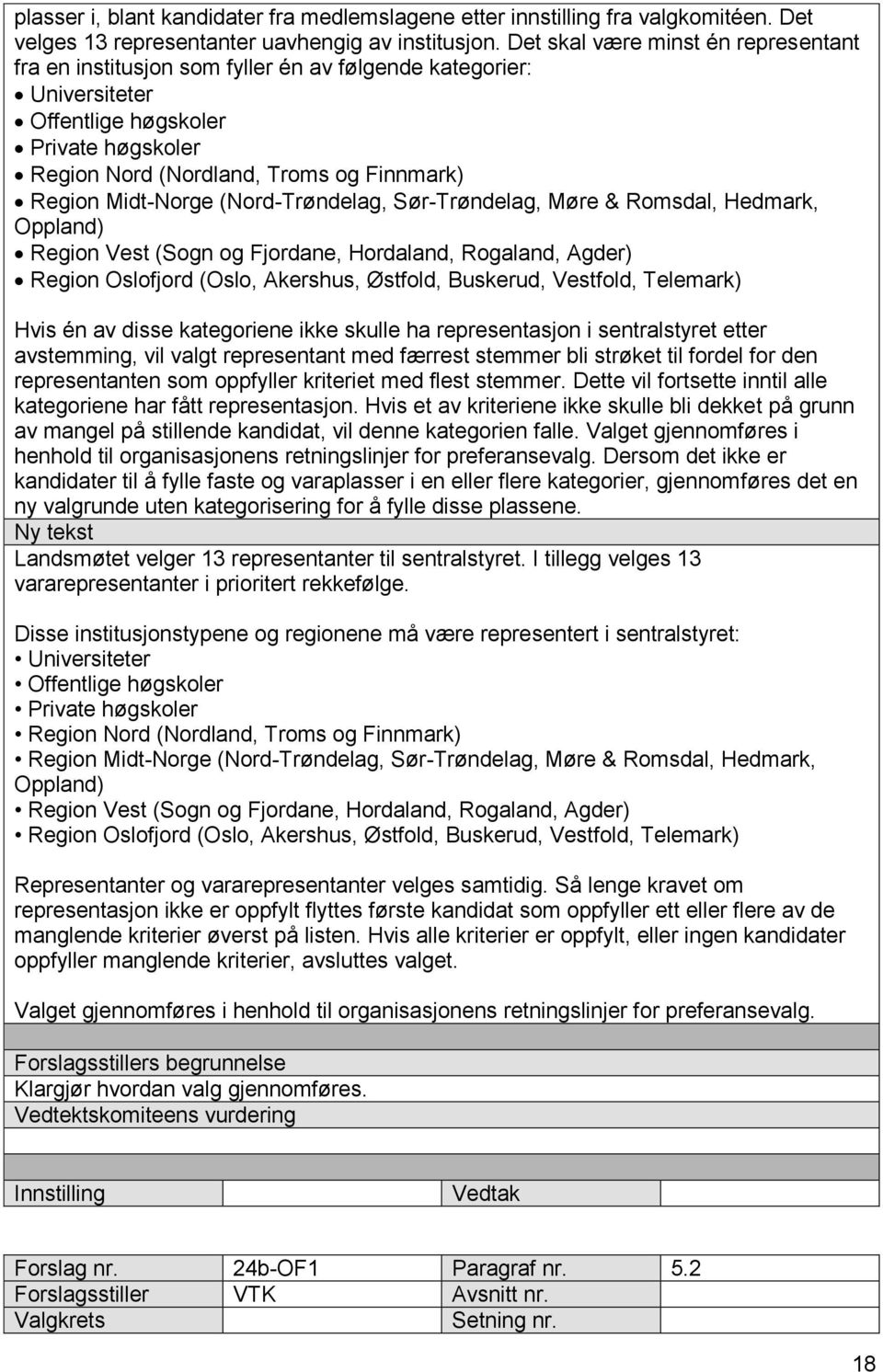 Midt-Norge (Nord-Trøndelag, Sør-Trøndelag, Møre & Romsdal, Hedmark, Oppland) Region Vest (Sogn og Fjordane, Hordaland, Rogaland, Agder) Region Oslofjord (Oslo, Akershus, Østfold, Buskerud, Vestfold,