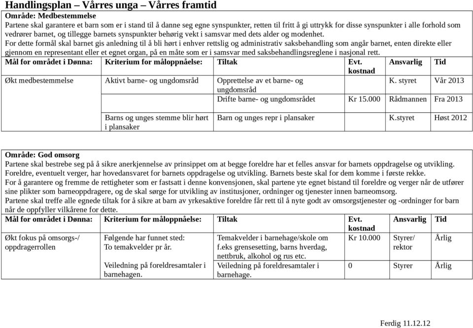 For dette formål skal barnet gis anledning til å bli hørt i enhver rettslig og administrativ saksbehandling som angår barnet, enten direkte eller gjennom en representant eller et egnet organ, på en