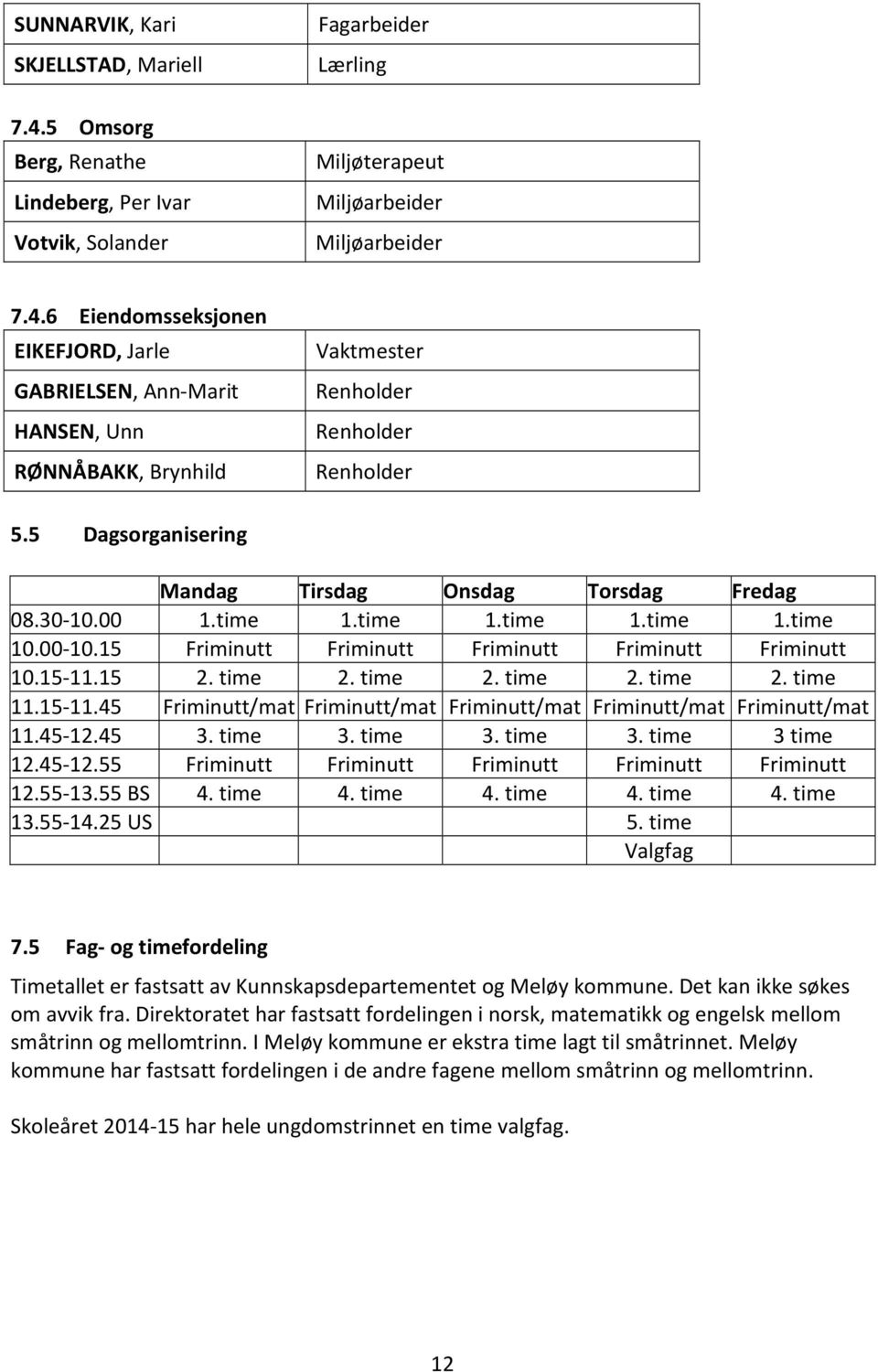 15-11.45 Friminutt/mat Friminutt/mat Friminutt/mat Friminutt/mat Friminutt/mat 11.45-12.45 3. time 3. time 3. time 3. time 3 time 12.45-12.55 Friminutt Friminutt Friminutt Friminutt Friminutt 12.