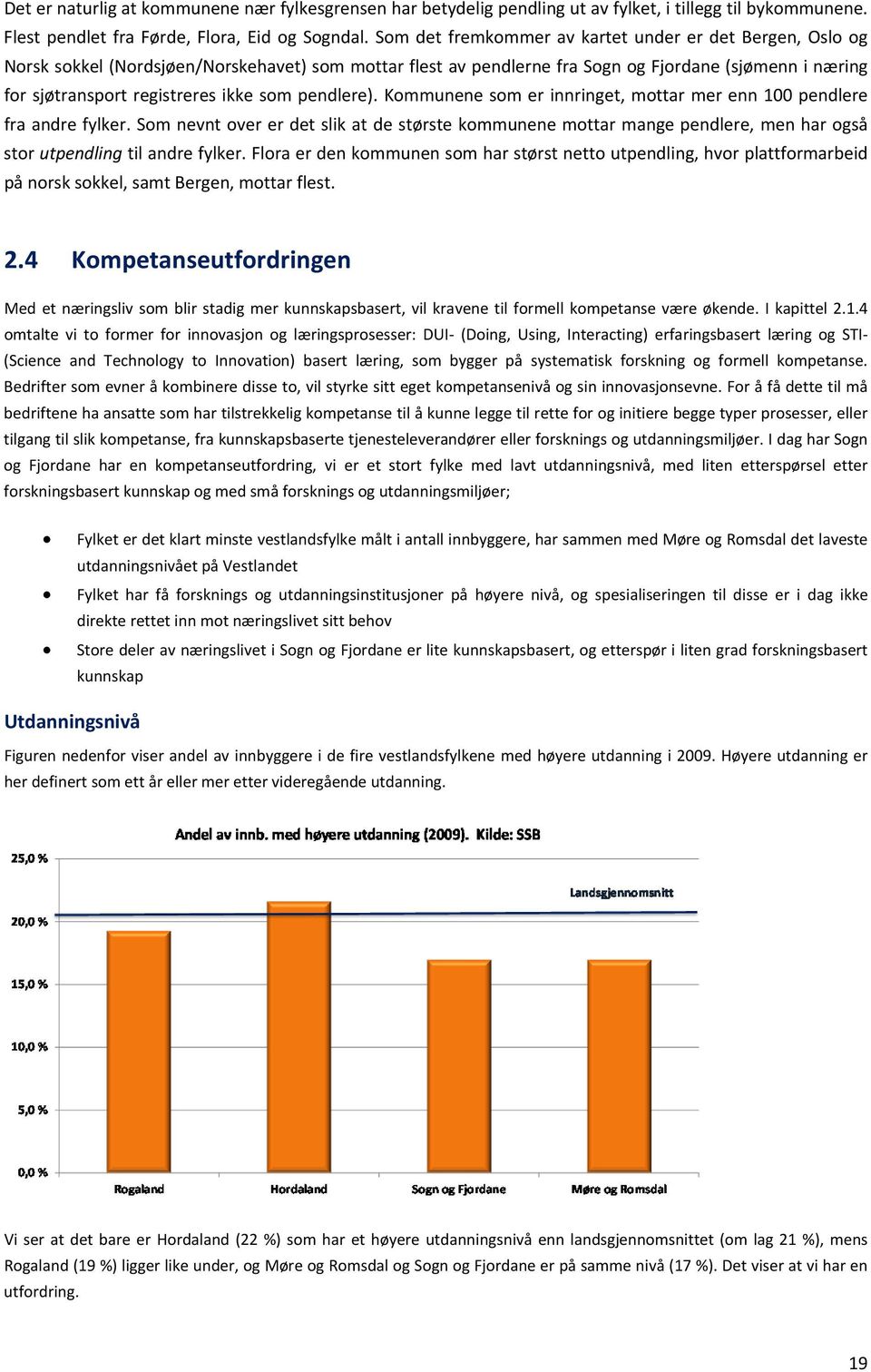 som pendlere). Kommunene som er innringet, mottar mer enn 100 pendlere fra andre fylker.