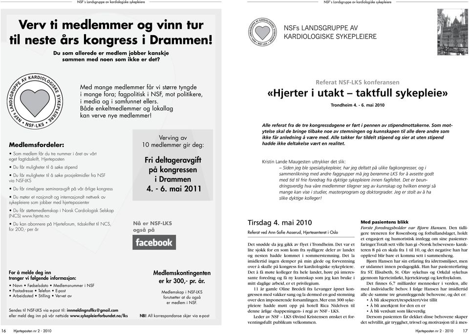 Referat NSF-LKS konferansen «Hjerter i utakt taktfull sykepleie» Trondheim 4. - 6.