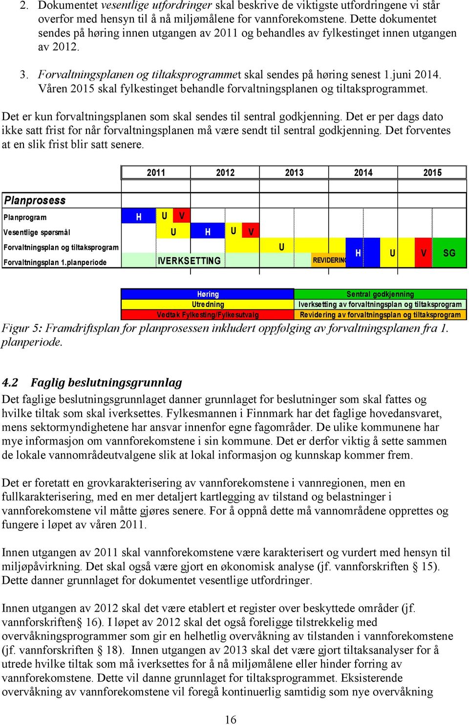 Våren 2015 skal fylkestinget behandle forvaltningsplanen og tiltaksprogrammet. Det er kun forvaltningsplanen som skal sendes til sentral godkjenning.