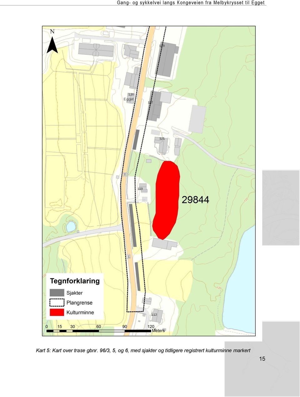 Kart 5: Kart over trase gbnr.