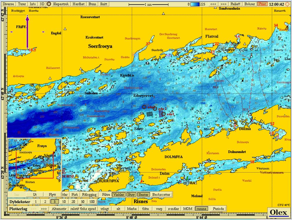 2 MATERIALE OG METODER 2.1 Undersøkelsesområdet Lokaliteten ligger i Frøyfjorden, vest av Dolmøya i Hitra kommune, på ca 60 meters dyp. (Figur 2.1 og 2.2).