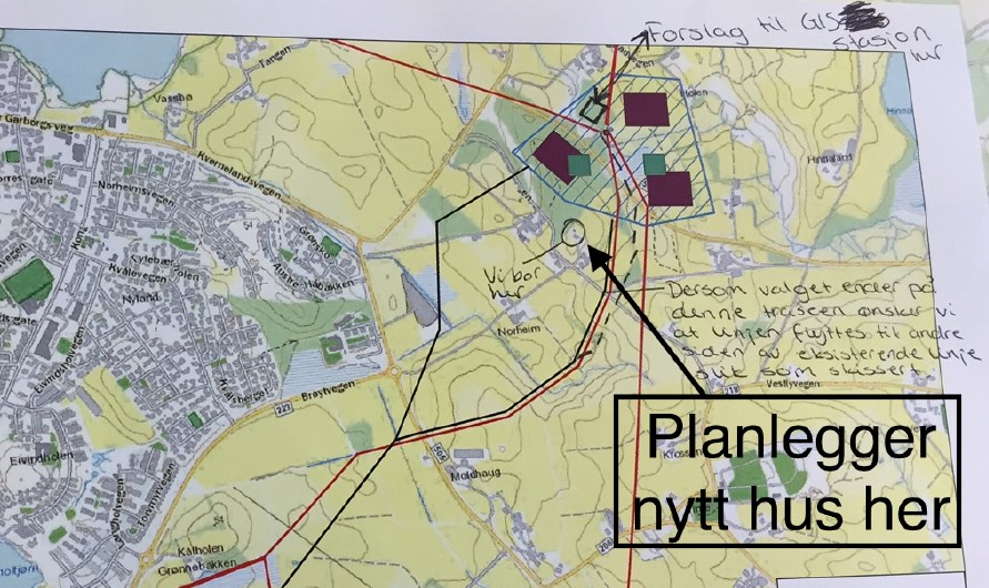 Side 43 Figur 9: Kart fra Åsulv Digernes Eivind Norheim uttaler seg i brev av 9.10.2016. Han er grunneier på Norheim, gnr. 19