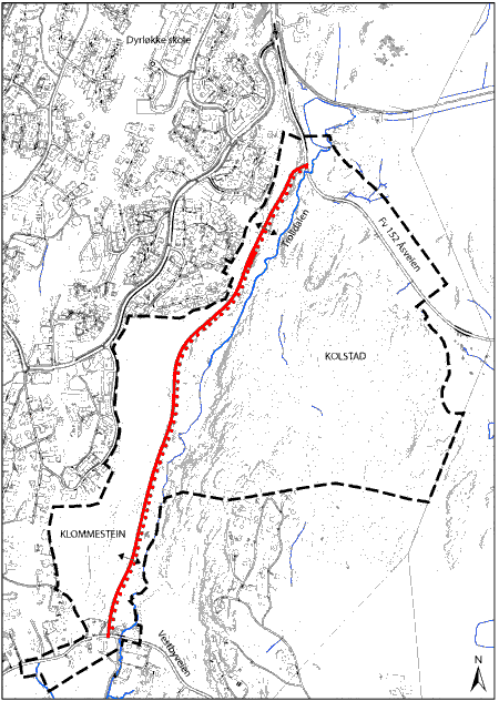 I planprogram for områdeplanen er det vist tre forskjellige alternative traséer for Nordre tverrvei som skal utredes gjennom planarbeidet, henholdsvis alt A, B og C.