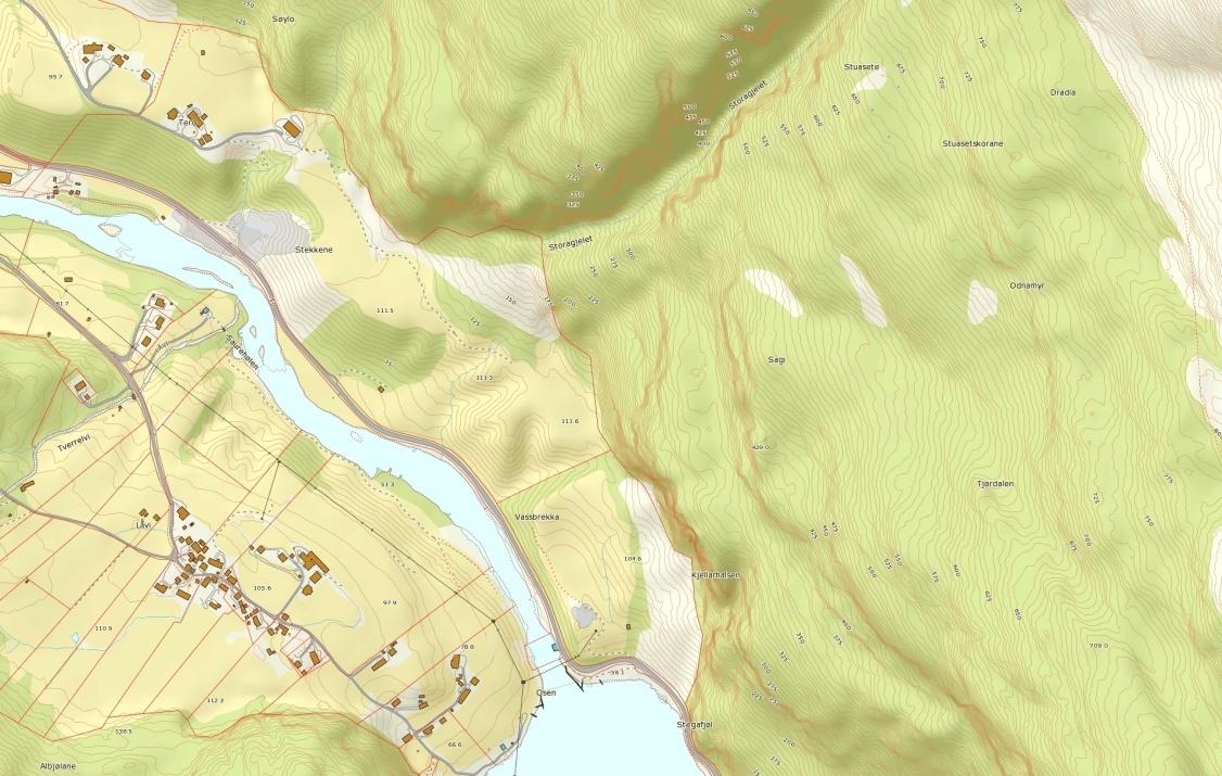 Skredfarevurdering GBnr 14/3, Vassbrekka, Aurland kommune 1 1 Sammendrag Aurland Energibygg har planer om masseuttak på GBnr 14/3, Vassbrekka, i Aurland kommune.