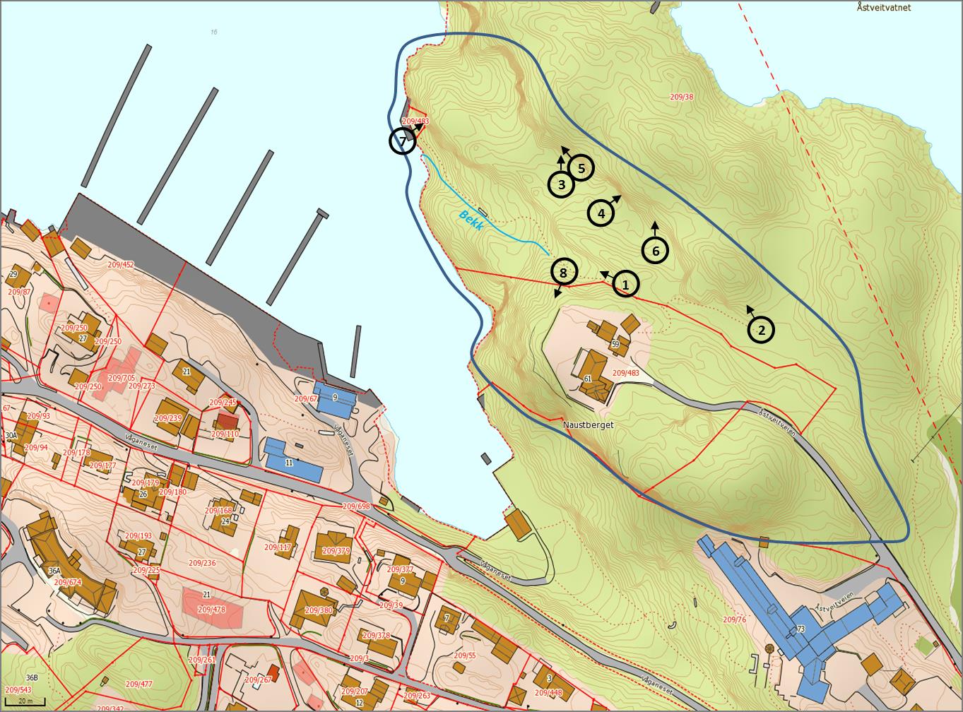 Temaene i undersøkelsen bestod i hovedsak av: Vurdering av berget og løsmasseforhold Berggrunn og geologiske strukturer av betydning for skredfare Vann- og vassdragsforhold Tilstand og omfang av