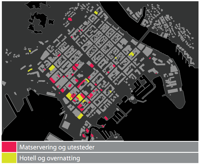 Illustrasjoner studentanalyser om møteplasser og utesteder Kvartalet ligger innenfor et område som defineres som Kvadraturens citydel; det ligger i umiddelbar nærhet til busstraséen i Tollbodgata,