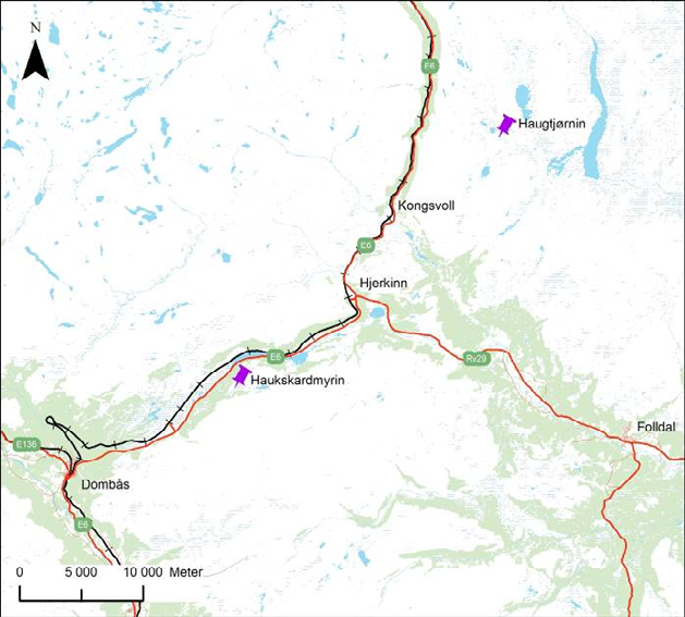 3 Områdedata Dovre Dovre-området i de sentrale delene av Sør-Norge har de sørligste velutviklede palsmyrområdene i Skandinavia. Palsformasjoner forekommer i intervallet mellom ca.