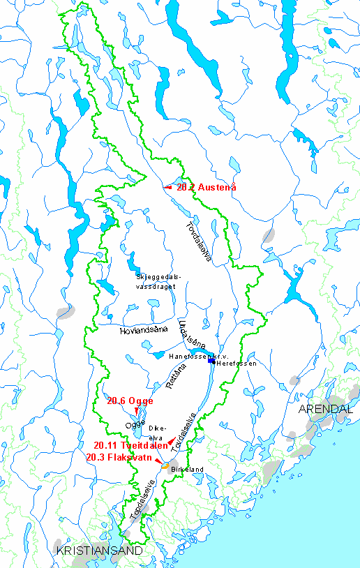 1. Beskrivelse av oppgaven Flosonekart skal konstrueres for floutsatt oråde i Tovdalselva og langs Flaksvatnet ot Birkeland sentru, til saen en strekning på ca.