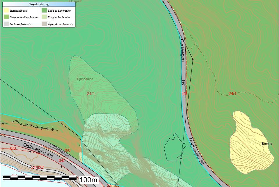 4.2 Landskap og naturverdier Området er i dag registrert som et større skogsområde.