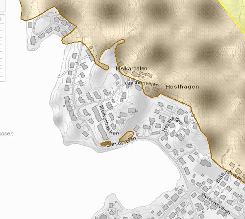 Aktsomhetskart for snø- og steinskred (NGI) Dekker deler av landet Enkel