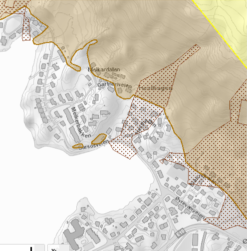 Aktsomhetskart for snø- og steinskred (NGI) Dekker deler av landet Enkel befaring Hensyn til