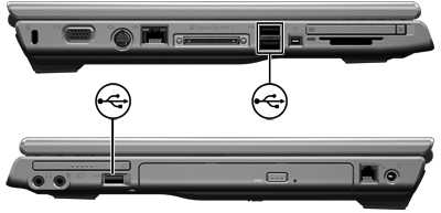 7 Eksterne enheter Bruke en USB-enhet USB (Universal Serial Bus) er et maskinvaregrensesnitt som du kan bruke for å koble eventuelle eksterne enheter, for eksempel USB-tastatur, -mus, -skriver,