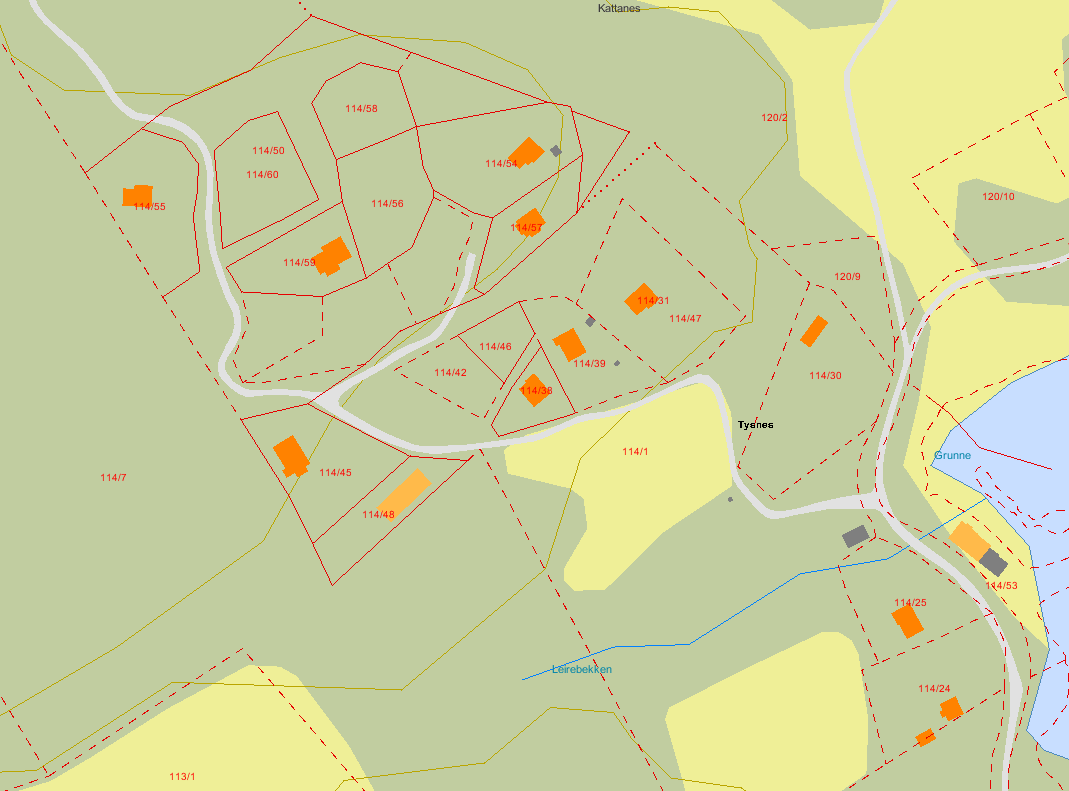 5.3 REGULERINGSPLAN(AR) Det er ingen reguleringsplanar i området, eller i nærleiken av planområdet. Planområde Figur 5-2: Tomteavgrensing i planområdet. Kjelde Hordland fylkeskommune. 1:3000 5.