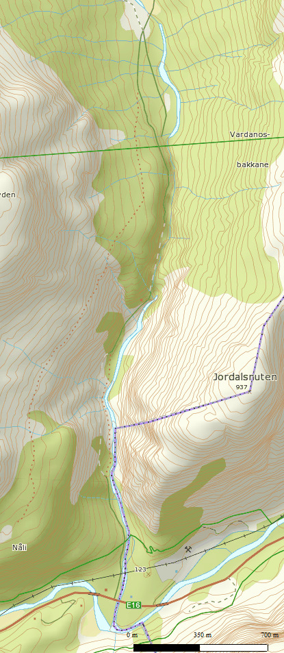 VERDIFULLE LOKALITETER IKKE-ANADROM STREKNING Elvestrekningen fra inntaket og ned til anadromt vandringshinder er ca 2000 m lang.