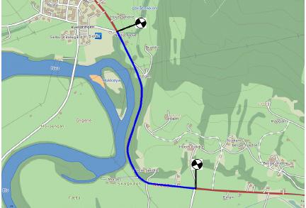 Trafikkforhold Den regulerte strekningen utgjør ca. 1,5 km.