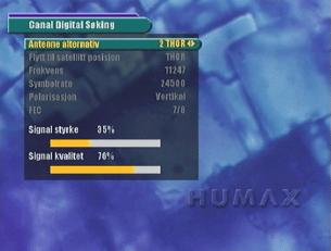 Kanalsøk steg 4 Sjekk <signal styrke> og <Signal kvalitet> trykk deretter OK.