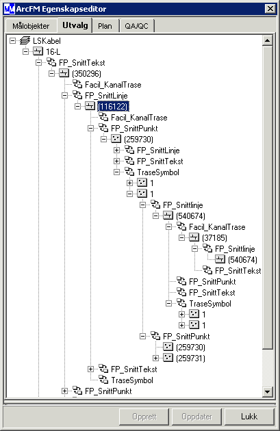 Spesifikasjon : 041 01 Dokumentasjon i GeoNIS Side 49 av 62 22 Snitt i GeoNIS 22.1 Generelt Snitt settes ut i kartet for å gi informasjon om hva som befinner seg i en trase.