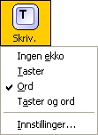 150 Ekko-innstillinger Skrive-ekko I kontrollen Ekko innstillinger velger du hvordan ZoomText taler mens du skriver, bruker musen og navigerer i Windows og i programmene dine.