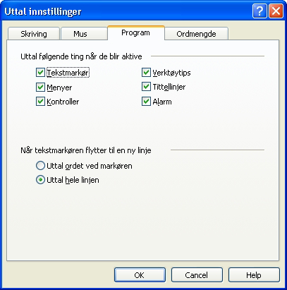 156 Program-ekko Program-ekko angir hvilke objekter som leses opp mens du navigerer i og bruker dine programmer.