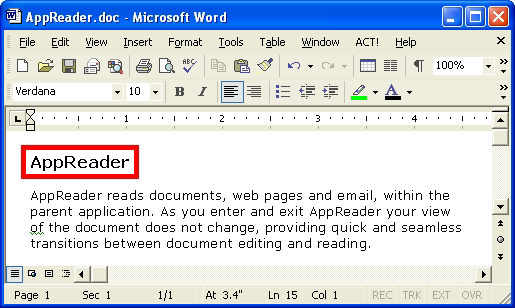 166 AppReader AppReader leser dokumenter, websider og epost innenfor applikasjonen som skapte det. Når du går inn eller ut av AppReader vil ikke visningen av dokumentet endre seg.