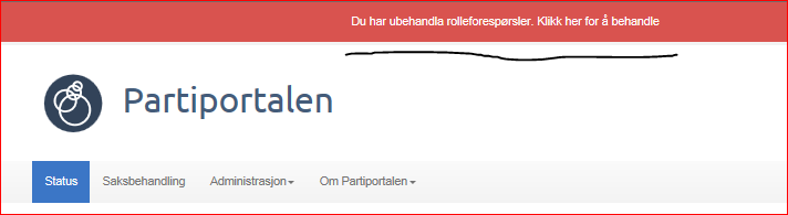 Klikk Administrasjon i øvst i portalen og vel Ny rolle i nedtrekksmenyen Du kjem deretter inn på sida Registrering av ny rolle For registrering av ny rolle, sjå forklaring i punkt 3. 9.