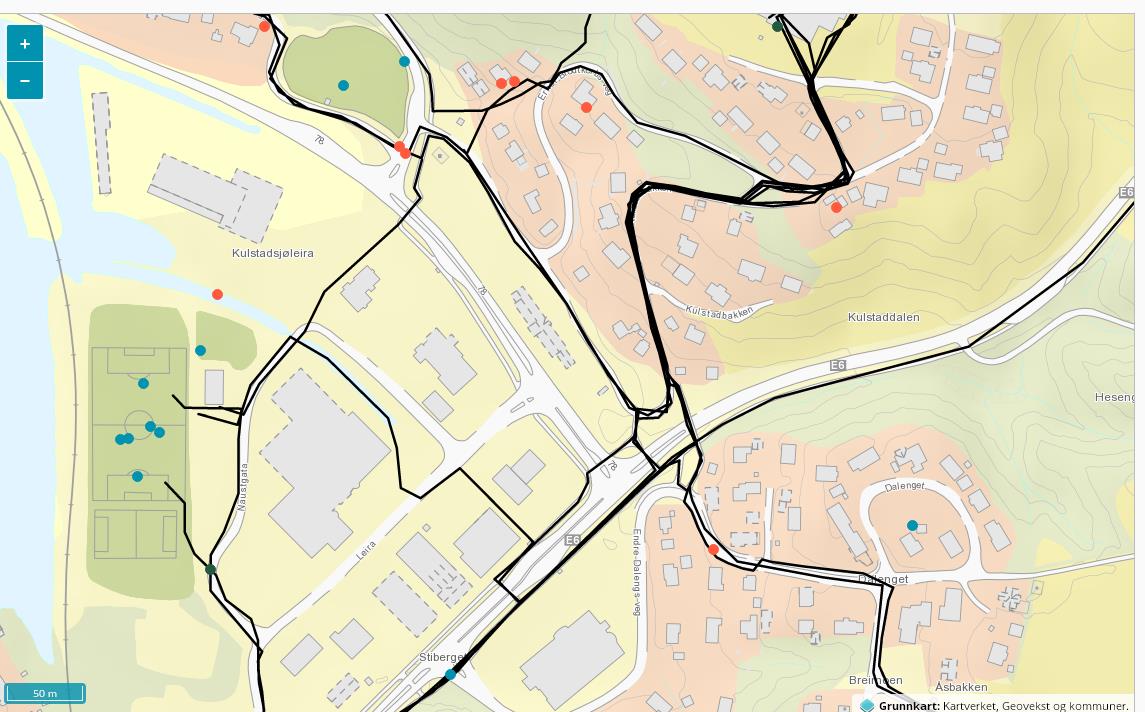 37 Bilde 3: Utsnitt fra området rundt krysset E6/fv.