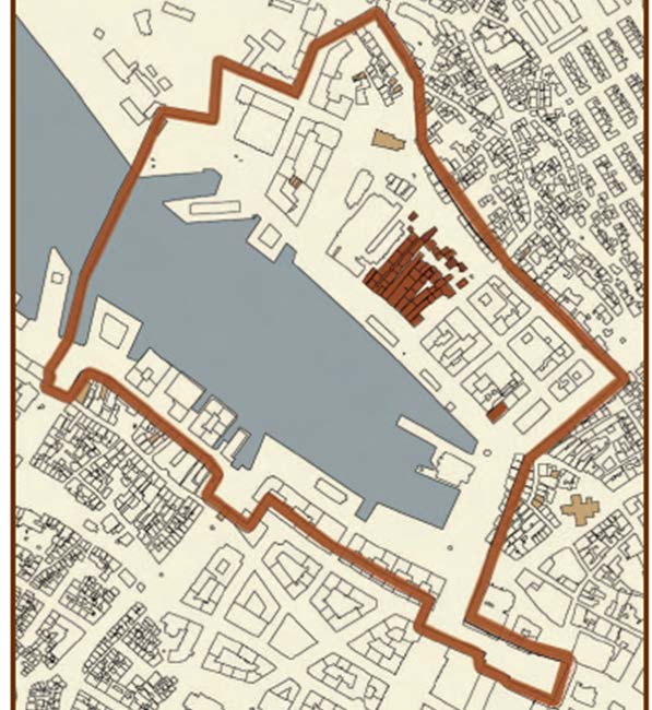 De nåværende bygningene er alle gjenreist etter en bybrann i 1702, som la hele Bryggen i aske.