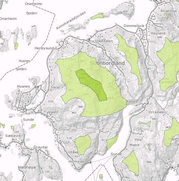 Side 51 Inngrepsfrie naturområder Inngrepsfrie naturområder i Norge (INON) er en kartfesting av inngrepsfri natur. INON er et mål på avstand fra tyngre, tekniske inngrep i naturen.
