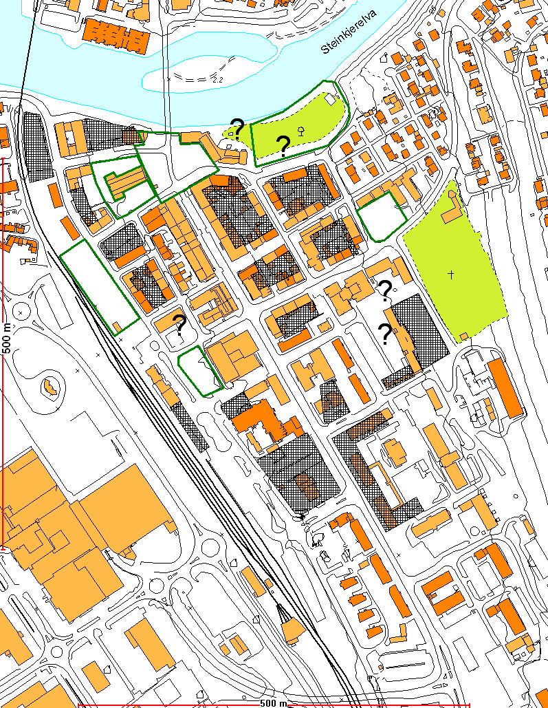 Bystruktur- Fortetting Fortettingspotensiale vurdert i forhold til: - Gate-/ bebyggelsesstruktur - Bevaring av bebyggelse - Plasser/ parker Arealbruksfunksjoner kan